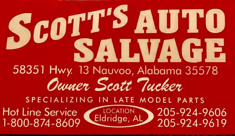 Scott&apos;s Auto Salvage Salvage yard at 58351 AL-13